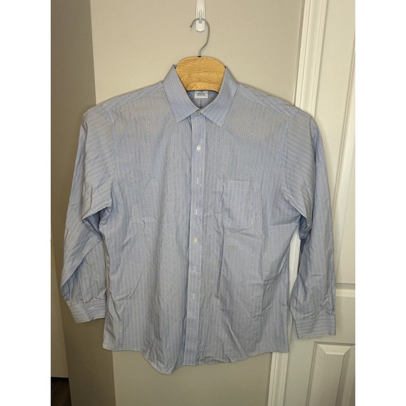 Brooks Brothers Mens 17-35 Classic Dress Shirt Long Sleeve Full Button‎ Up Blue - Picture 2 of 10